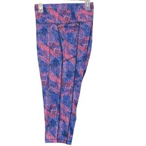 Reebok Leggings - Women’s Workout Caprice Pink/Blue Pattern 2X
